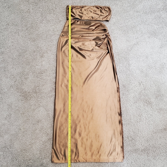 PrettyLittleThing Women's Satin Dress, Bronze (Size 10) - Picture 10 of 12